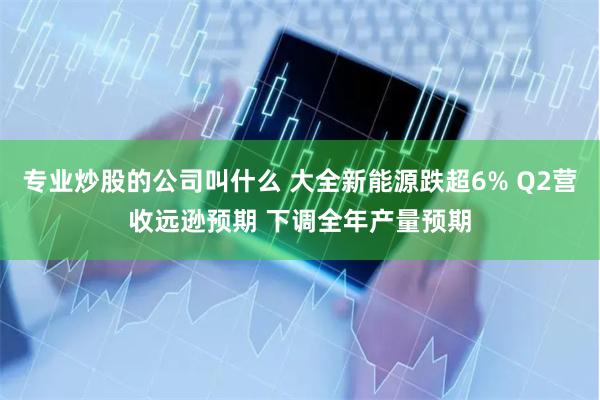 专业炒股的公司叫什么 大全新能源跌超6% Q2营收远逊预期 下调全年产量预期